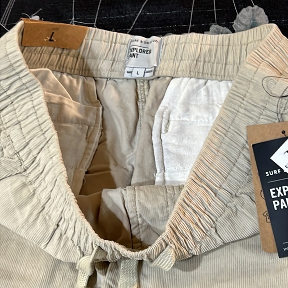NWT SURF & SWIM CO. BEIGE/TAN CORDUROY YZT MENS EXPLORER PANT SZ LARGE - Picture 6 of 10